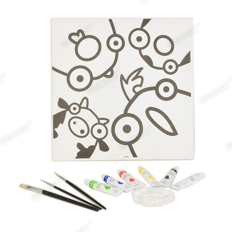 11pcs Painting set preprinted canvas Acrylic Art Set