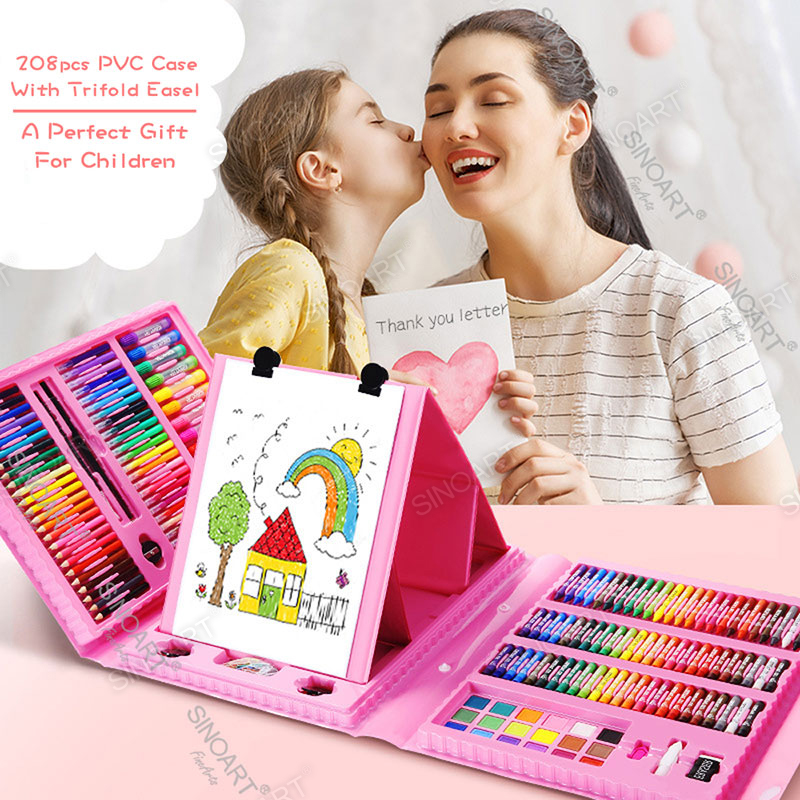 208pcs Trifold Easel Art Set