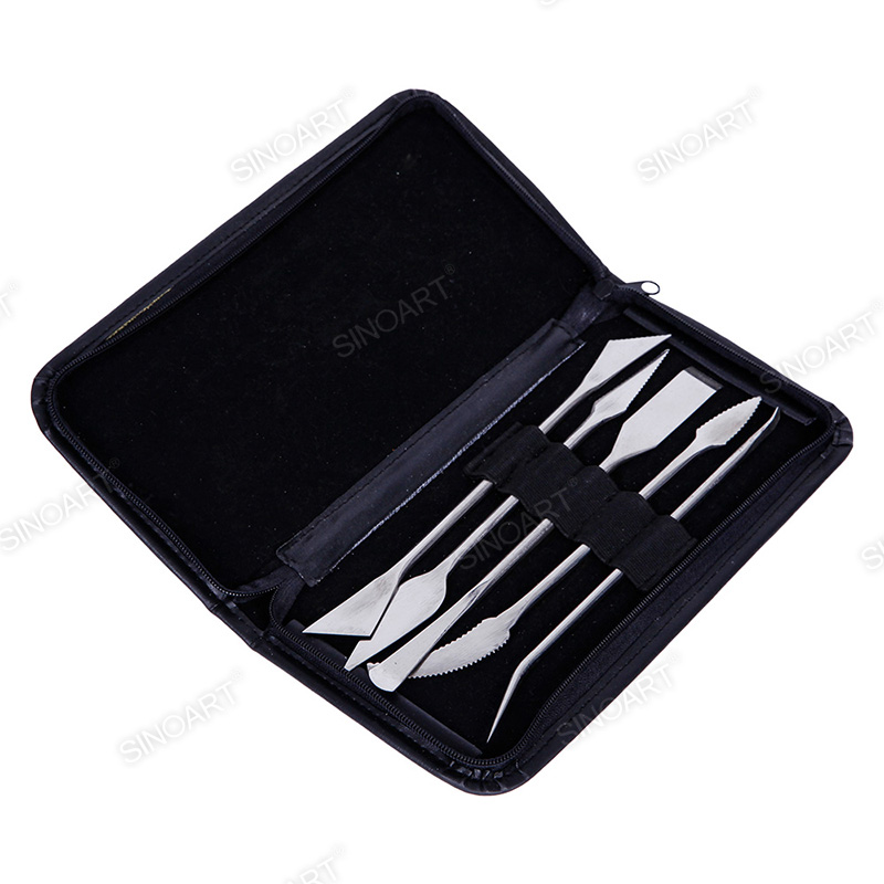 Stainless Steel 5pcs Pottery Double Ended Tool carrying case Pottery & Ceramic Tool