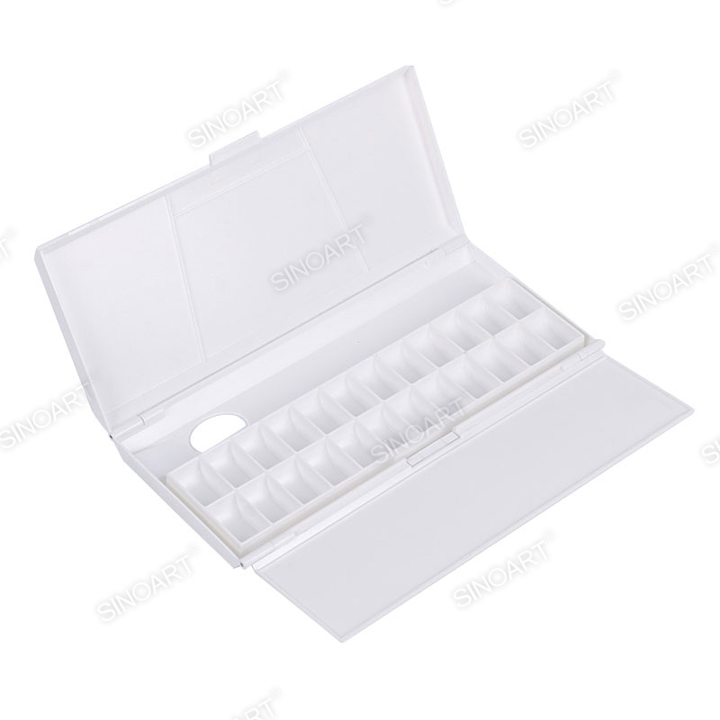 28 wells Plastic Palette 12.8x27cm White Rectangle palette