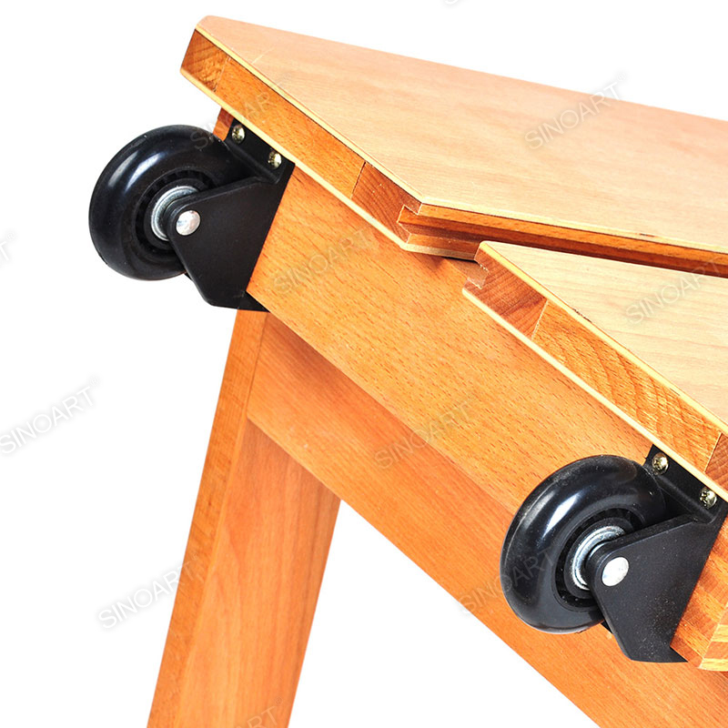 Wooden Large Bench-Style Artist Natural Easel with Rubber wheels Wooden Easel