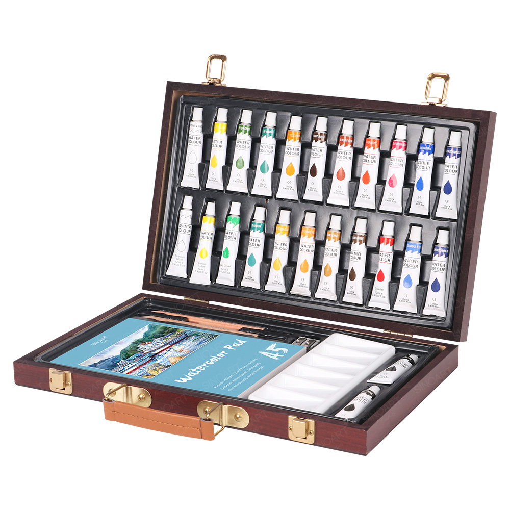 31pcs Wooden Box Mixed Media Art Set