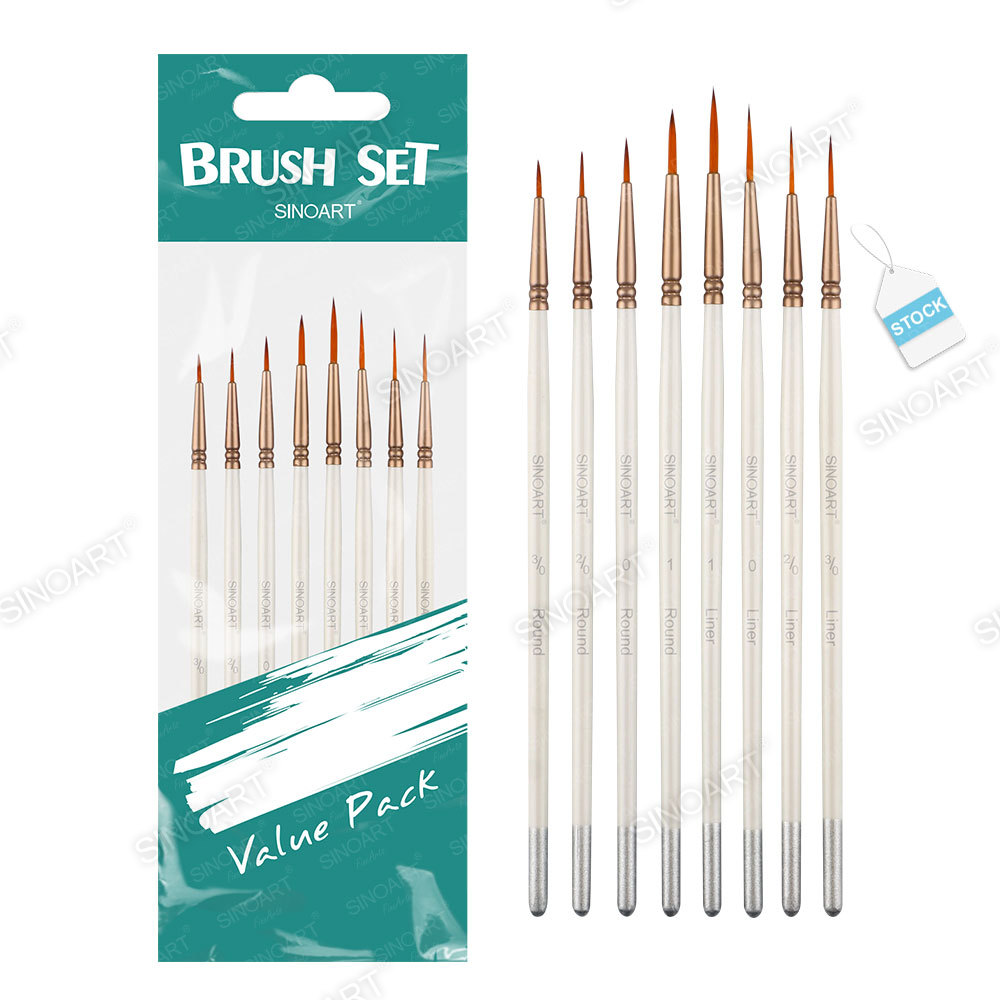 Artist Detail Brush Set - Nylon Brushes for Painting and Nail Gel Polish