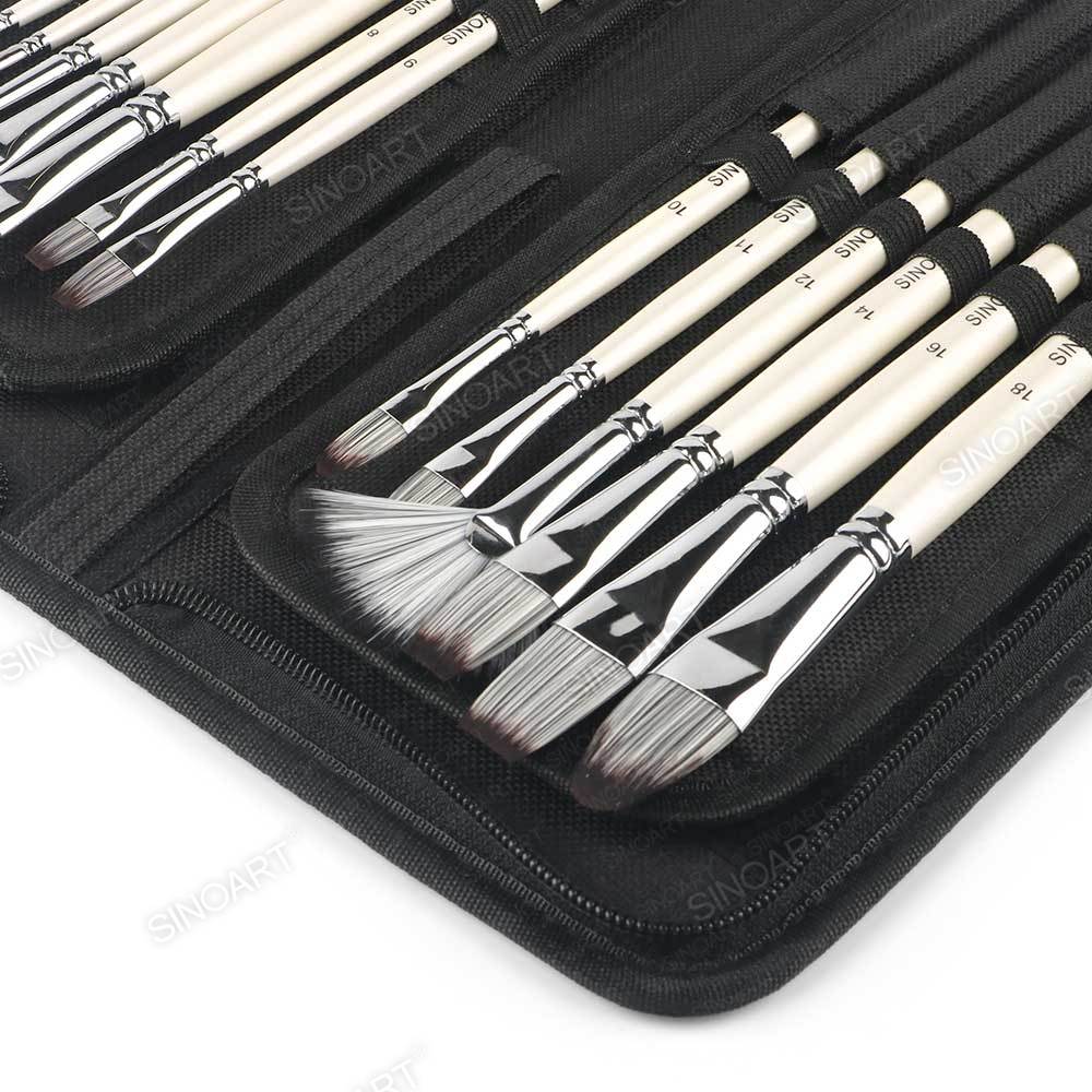 15PK Artist Brush Set with Artist Paint Brush Holder