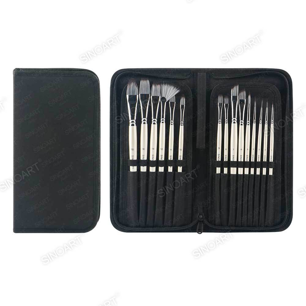 15PK Artist Brush Set with Artist Paint Brush Holder