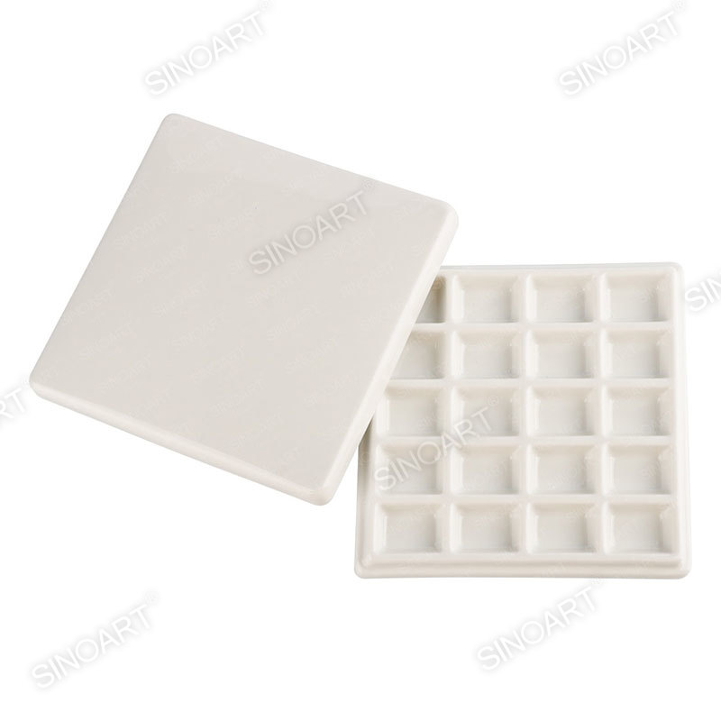 Artist Square Ceramic Palette with lid