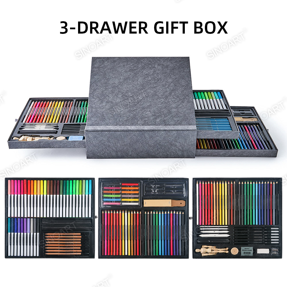 140PCS Mixed Media Drawing Set - Perfect Christmas Gift Art Set for Kids