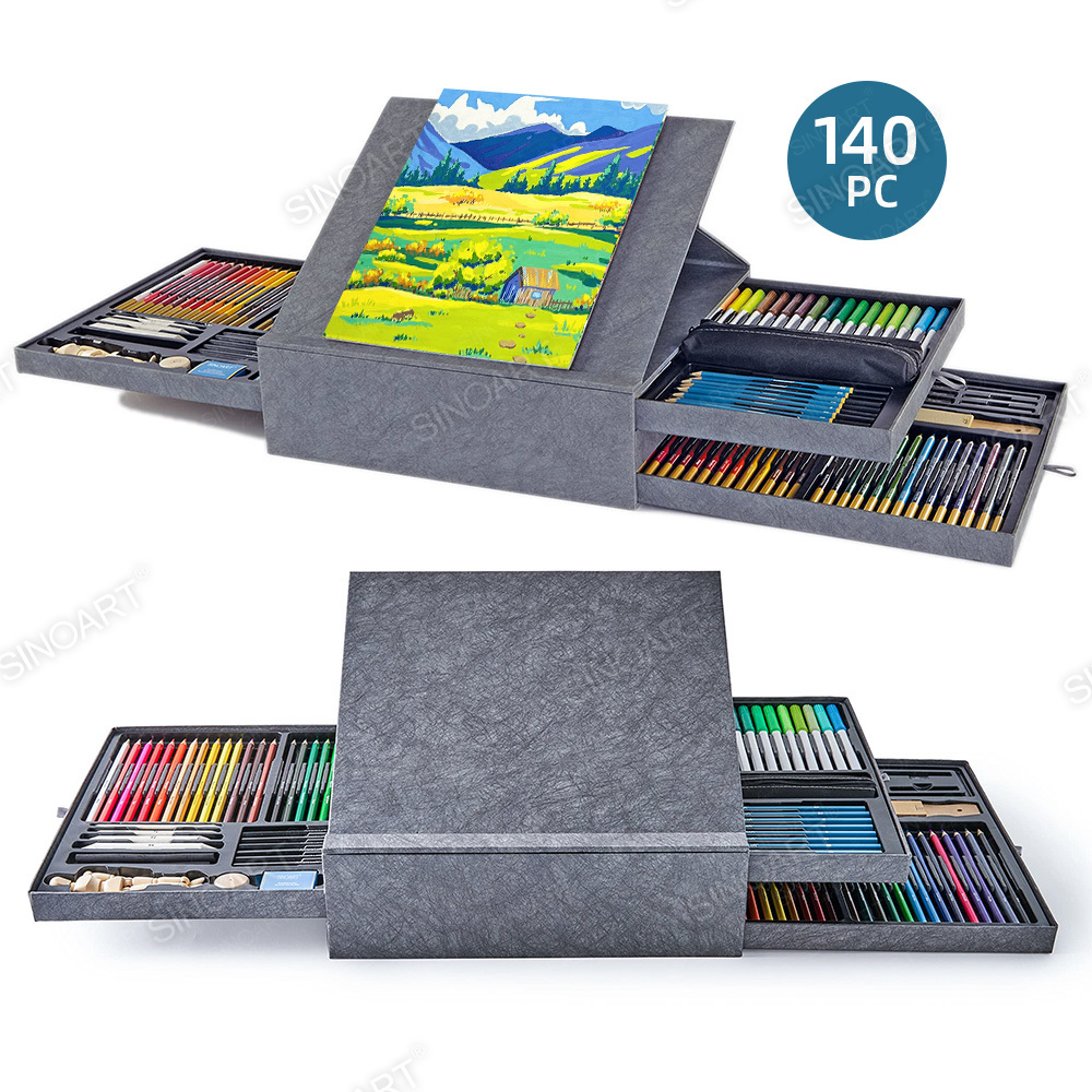 140PCS Mixed Media Drawing Set - Perfect Christmas Gift Art Set for Kids