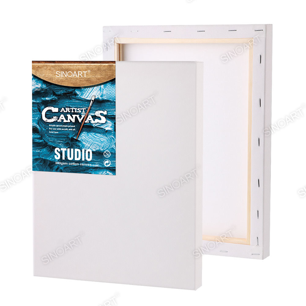 Studio Linen Cotton Canvas Fabric Stretched Canvas,Pine Frame,Pure Cotton