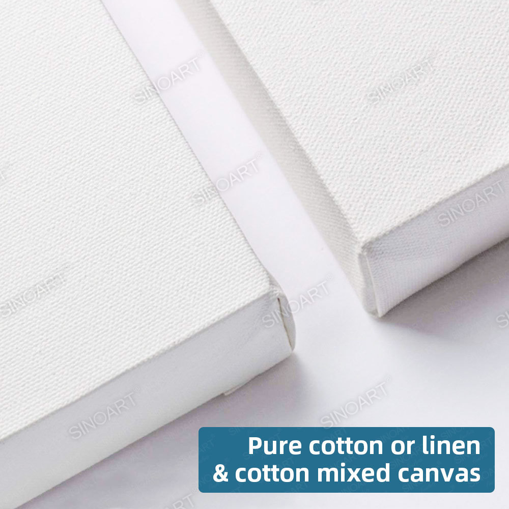 Studio Linen Cotton Canvas Fabric Stretched Canvas,Pine Frame,Pure Cotton