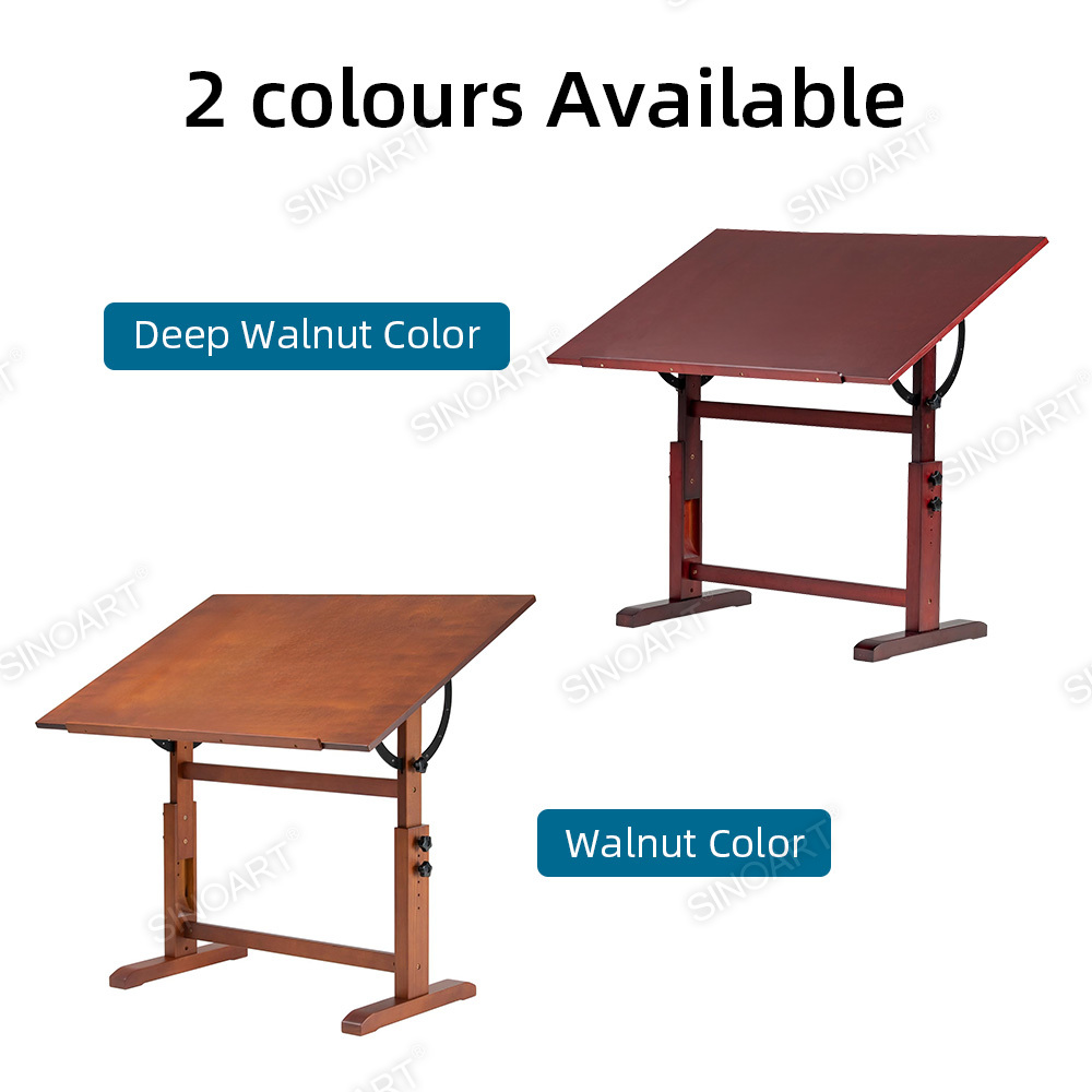 Adjustable Wooden Drafting Table & Stool Set – Customizable for Artists