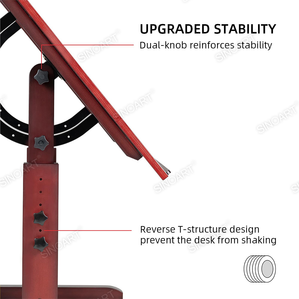 Adjustable Wooden Drafting Table & Stool Set – Customizable for Artists