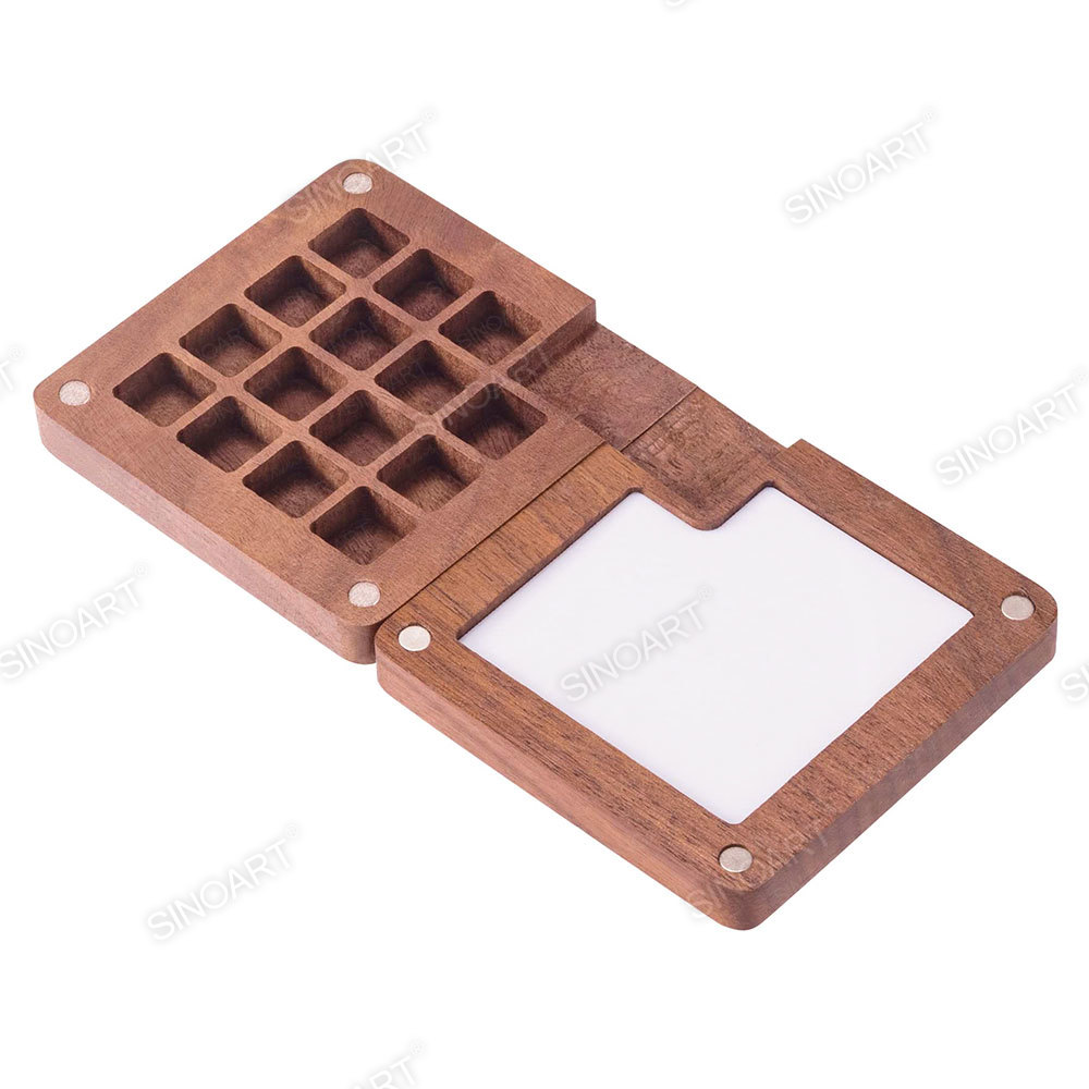 Mini Pocket Wooden Palette - Custom Portable Watercolor Palette for Travel