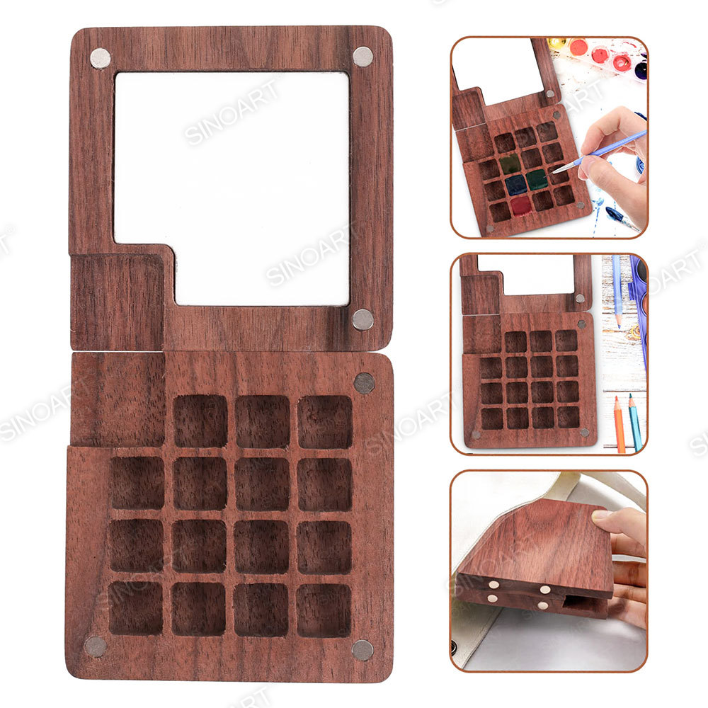 Mini Pocket Wooden Palette - Custom Portable Watercolor Palette for Travel