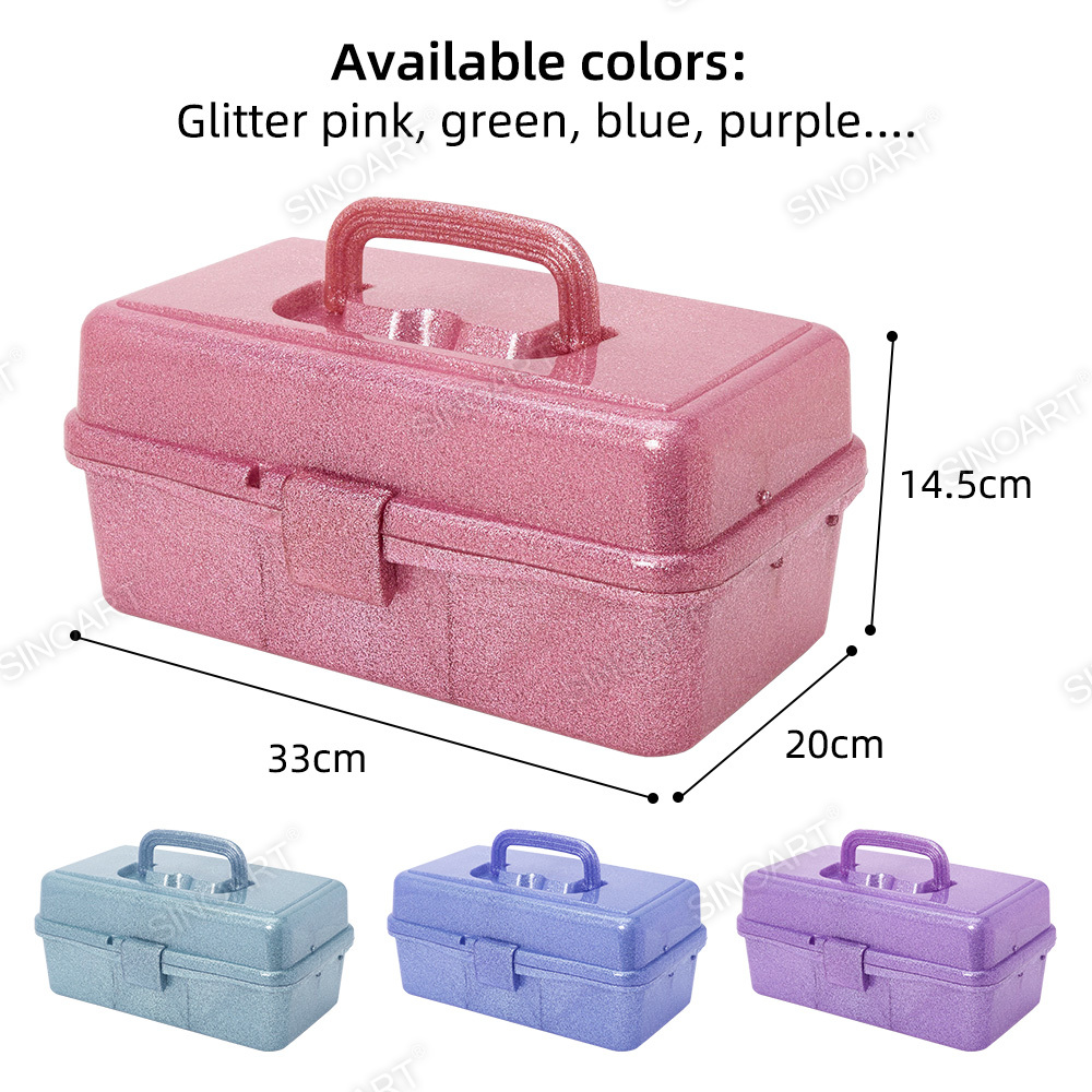 Glitter Art Toolbox – Durable Paint Brush Storage Box with Custom Options